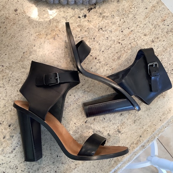 Vince Black Leather Heels Size 10 “Nicole” - Picture 7 of 10